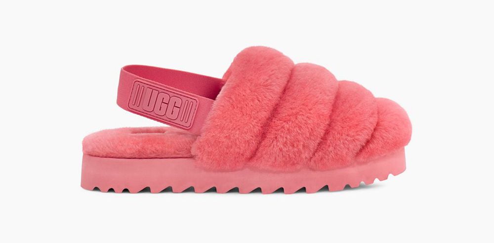 Ugg Slipper Womens - Ugg Super Fluff Pink - 132RAUEXC